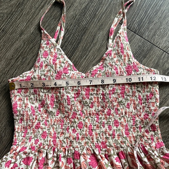 Anthropologie Pink and Cream Floral Dress - Picture 5 of 6